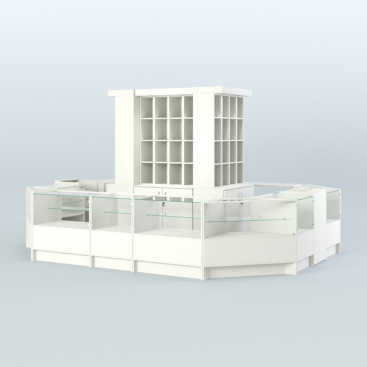 Павильон с круговым обзором для продажи чая и кофе №9 Белый