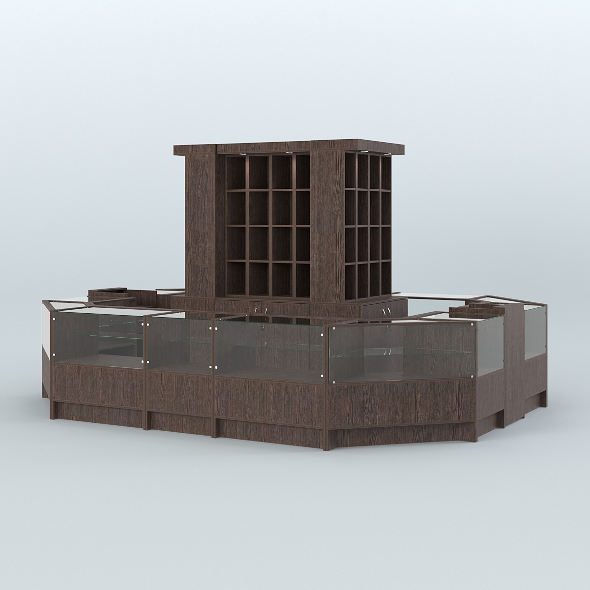 Павильон с круговым обзором для продажи чая и кофе №9 Дуб Венге