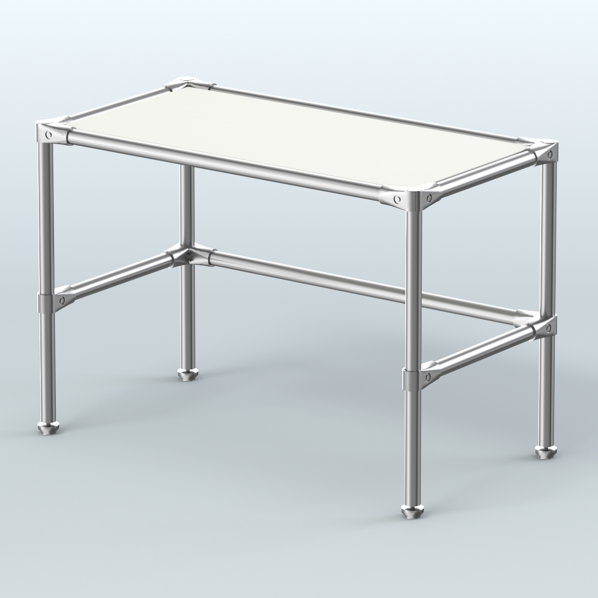 Стол малый D-41 с полкой ДСП 16мм Белый