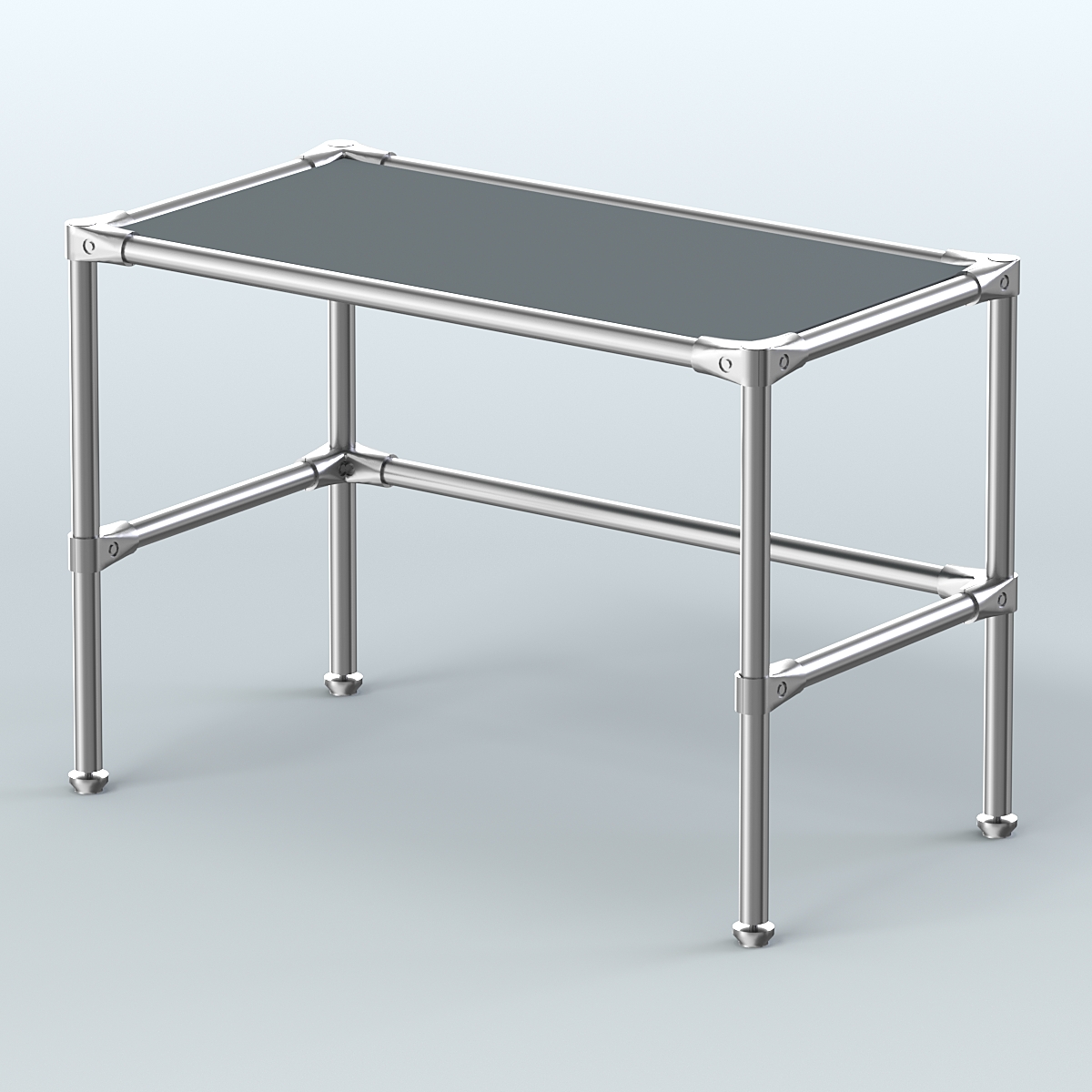 Стол малый D-41 с полкой ДСП 16мм Темно-Серый