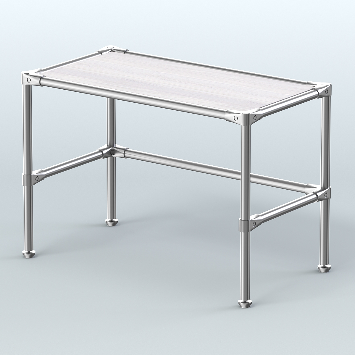 Стол малый D-41 с полкой ДСП 16мм Ясень Анкор светлый