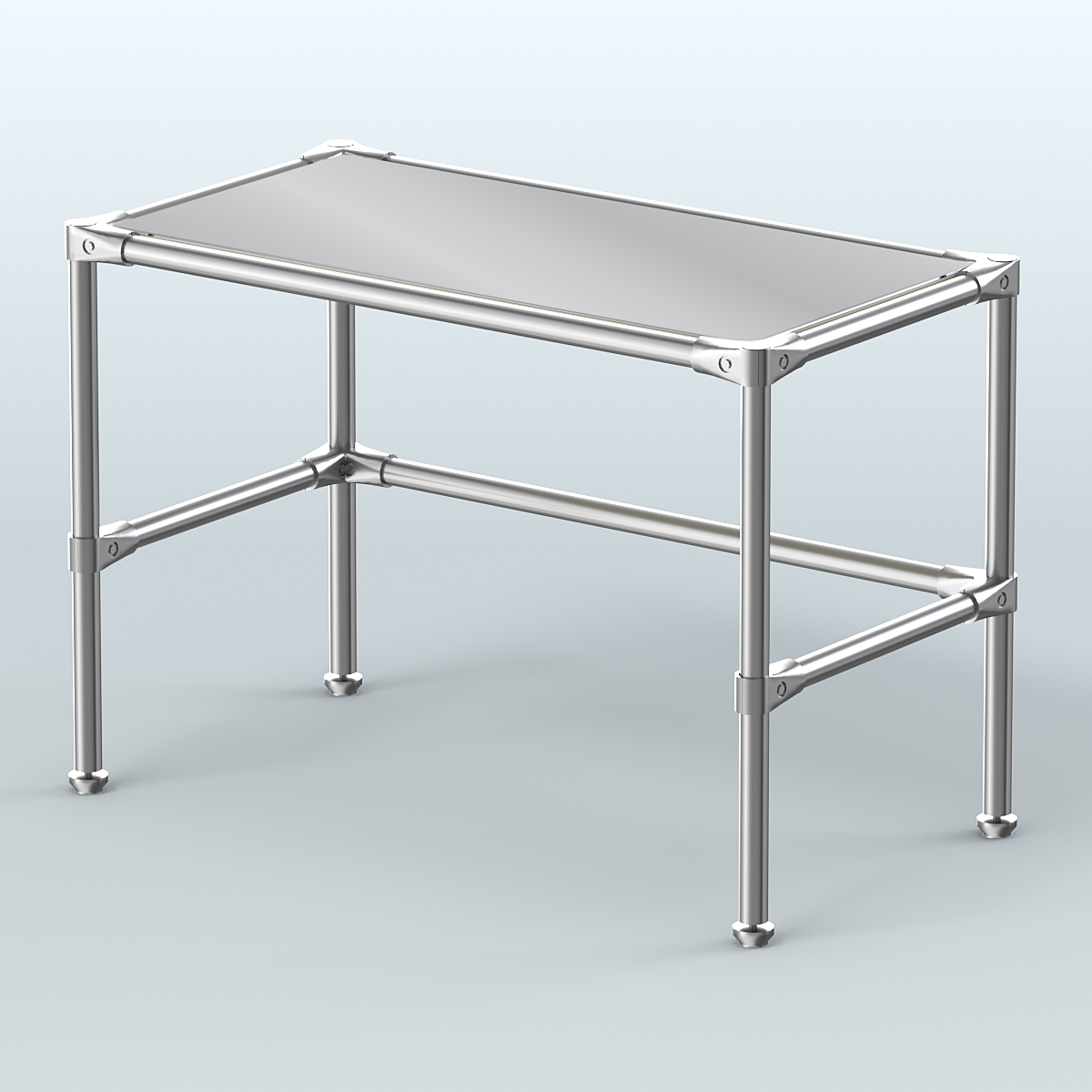 Стол малый D-41 с полкой Зеркало 4мм Крем Вайс