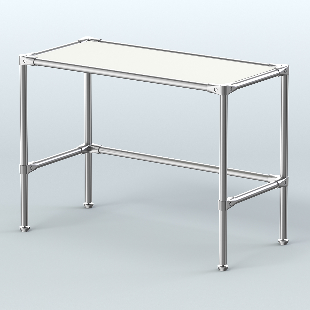 Стол средний D-42 с полкой ДСП 16мм Белый