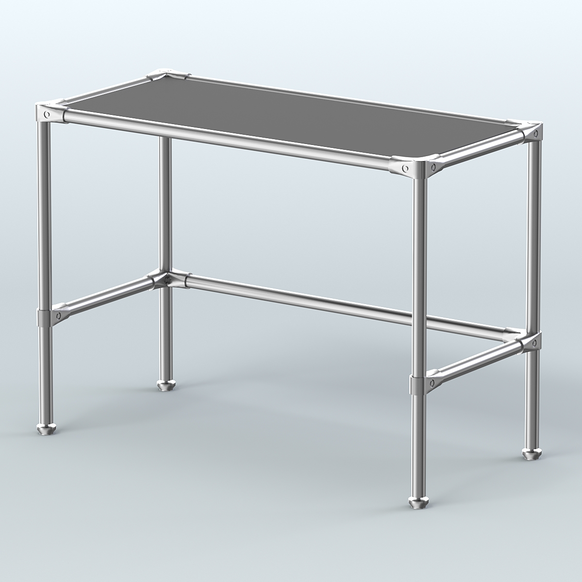 Стол средний D-42 с полкой ДСП 16мм Черный