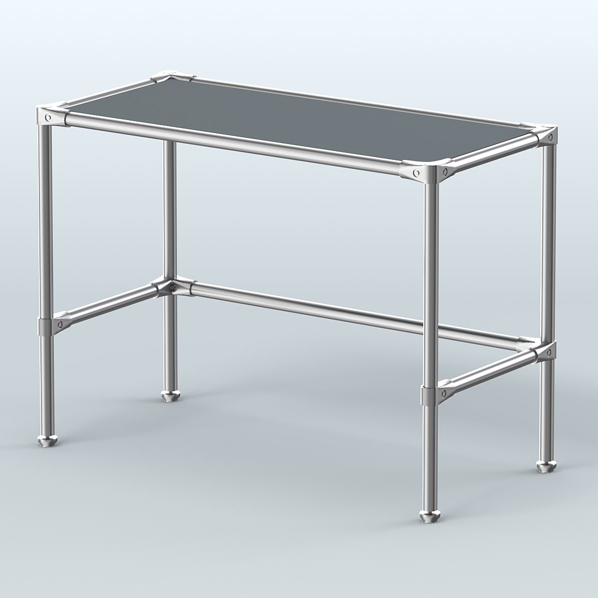 Стол средний D-42 с полкой ДСП 16мм Темно-Серый