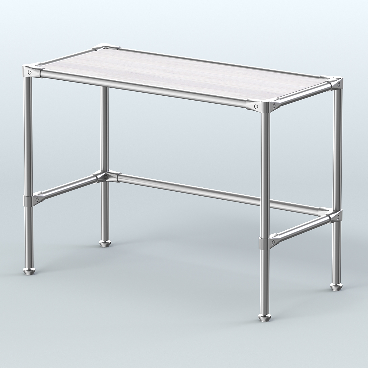 Стол средний D-42 с полкой ДСП 16мм Ясень Анкор светлый