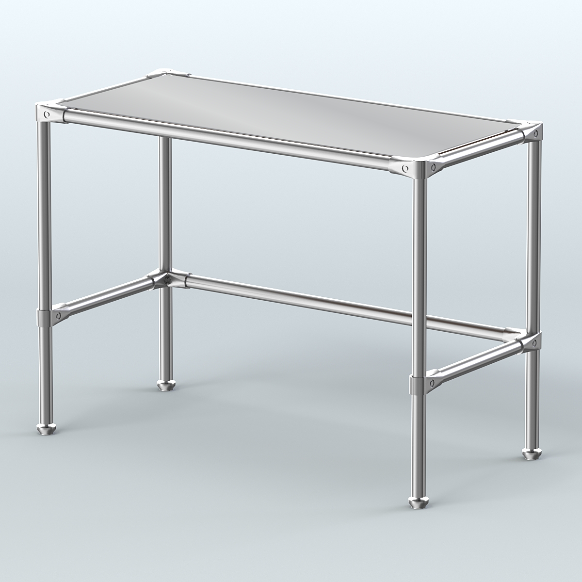 Стол средний D-42 с полкой зеркало 4мм Орех