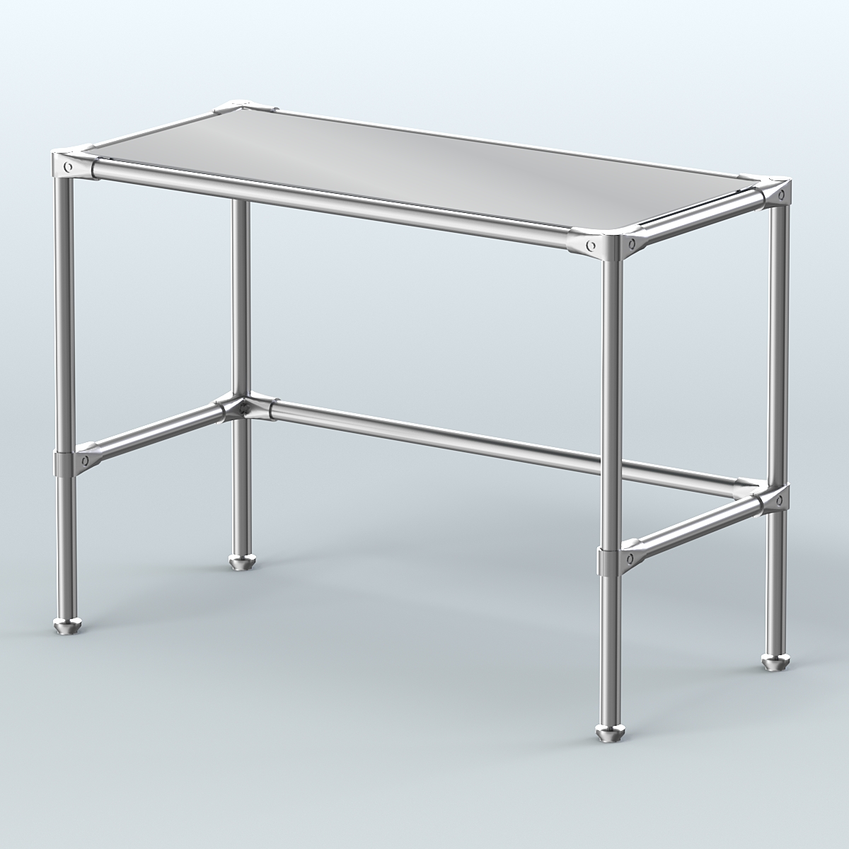 Стол средний D-42 с полкой зеркало 4мм Темно-Серый