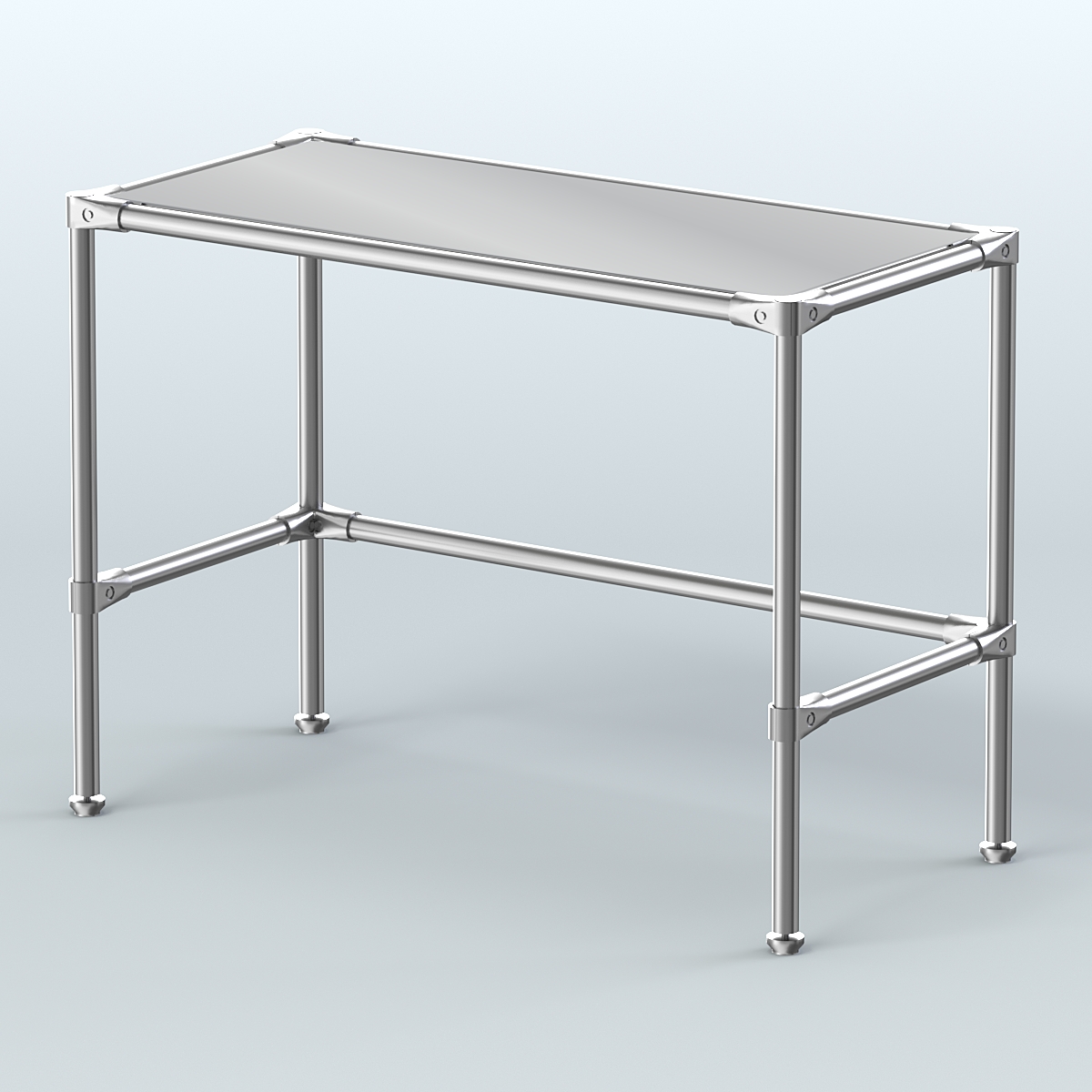 Стол средний D-42 с полкой зеркало 4мм Метрополитан Грей