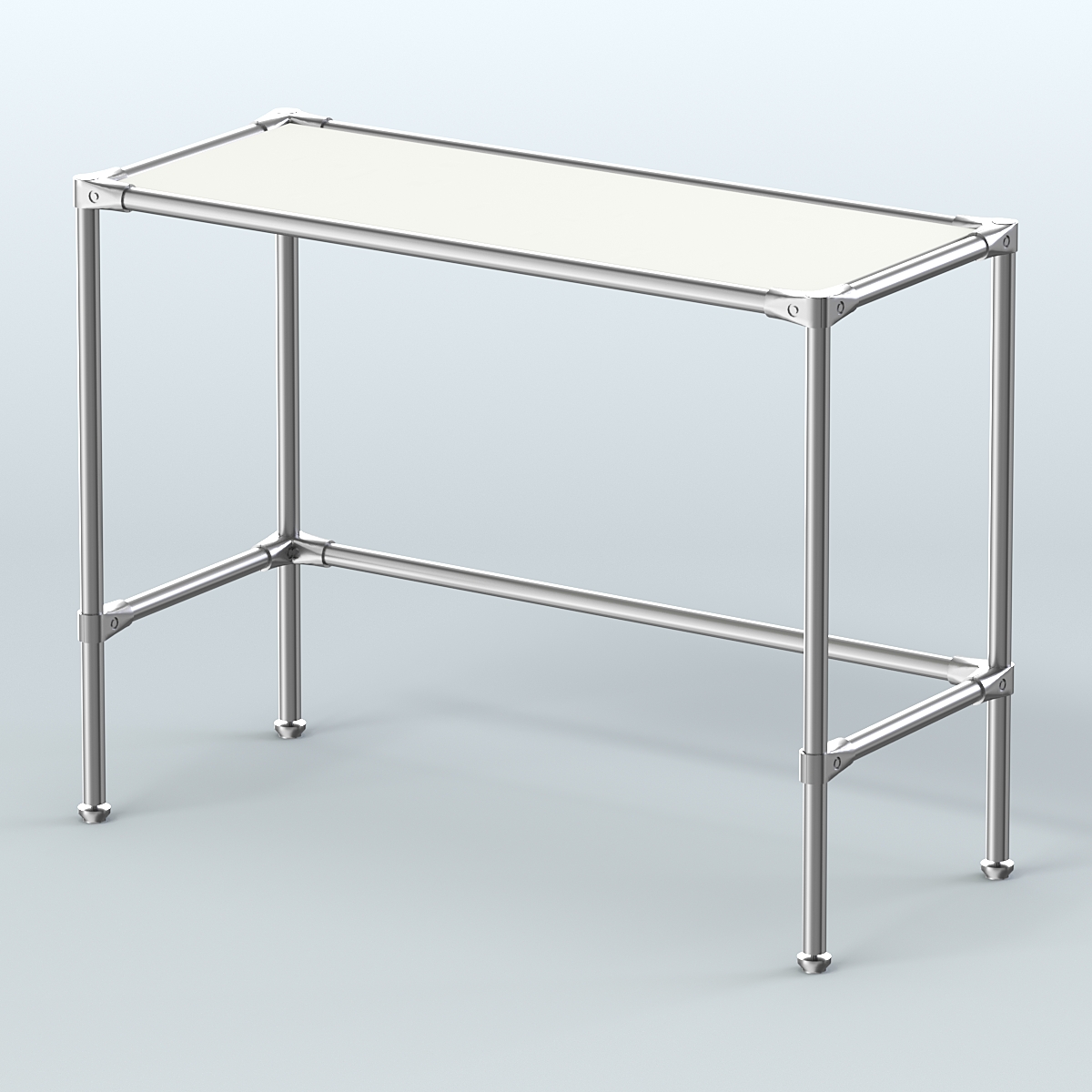 Стол большой D-43 с полкой ДСП 16мм Белый