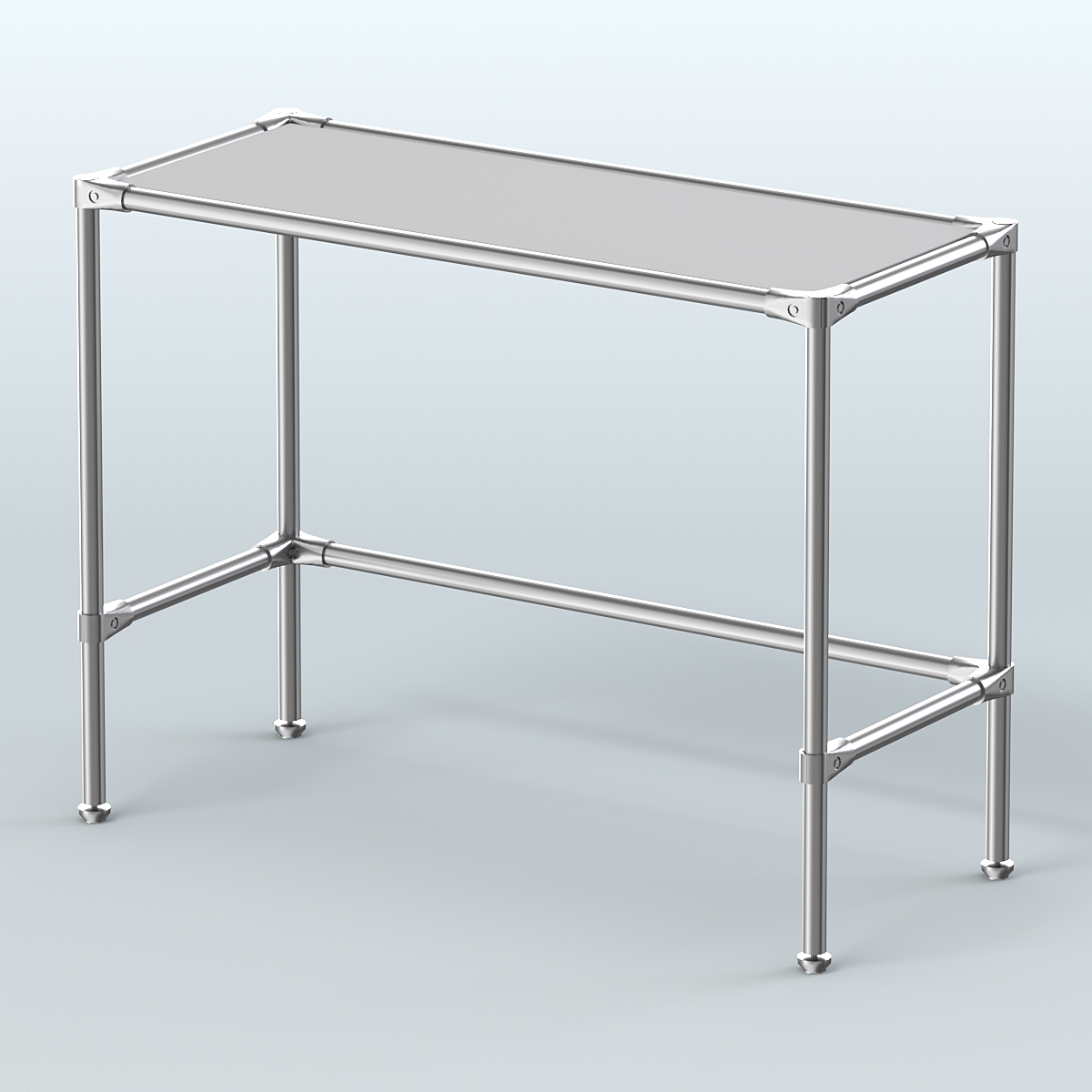 Стол большой D-43 с полкой ДСП 16мм Серый