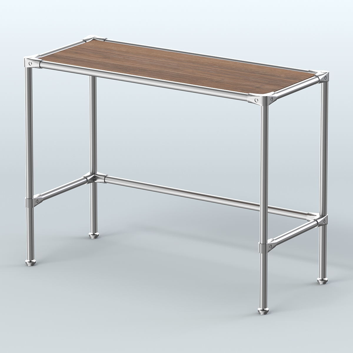 Стол большой D-43 с полкой ДСП 16мм Орех