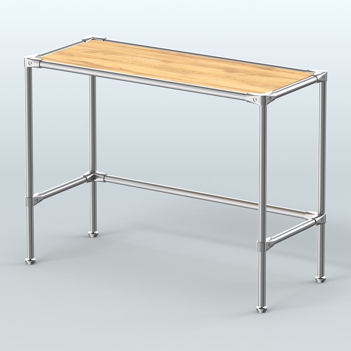 Стол большой D-43 с полкой ДСП 16мм Дуб Золотистый