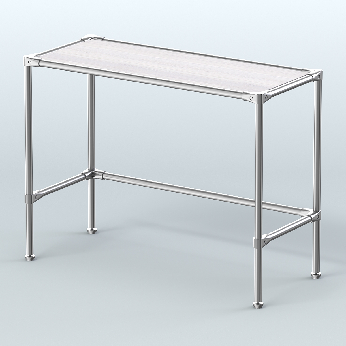 Стол большой D-43 с полкой ДСП 16мм Ясень Анкор светлый