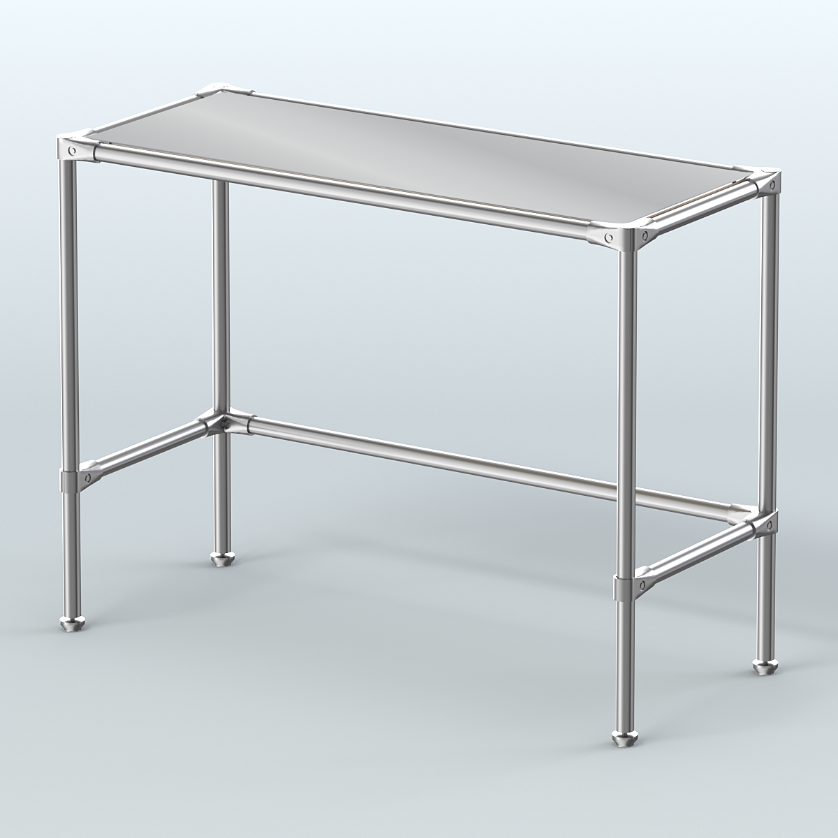 Стол большой D-43 с полкой зеркало 4мм Дуб Сонома