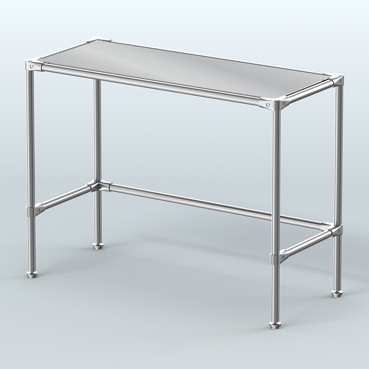 Стол большой D-43 с полкой зеркало 4мм Дуб Венге