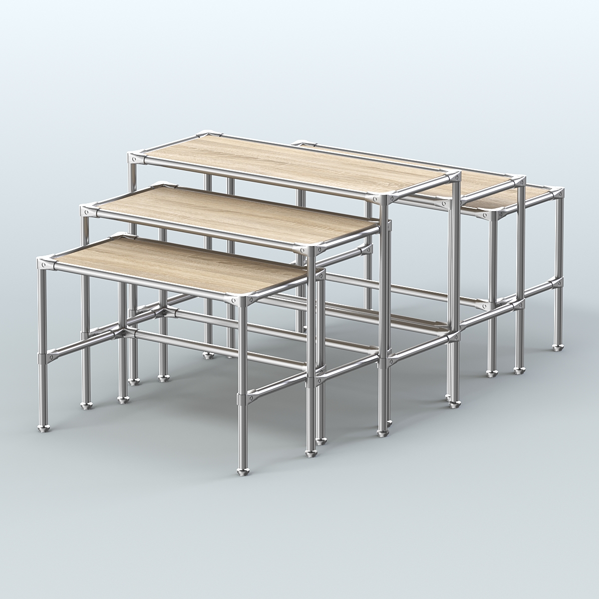Комплект столов №2-4 с полками ДСП 16мм Дуб сонома