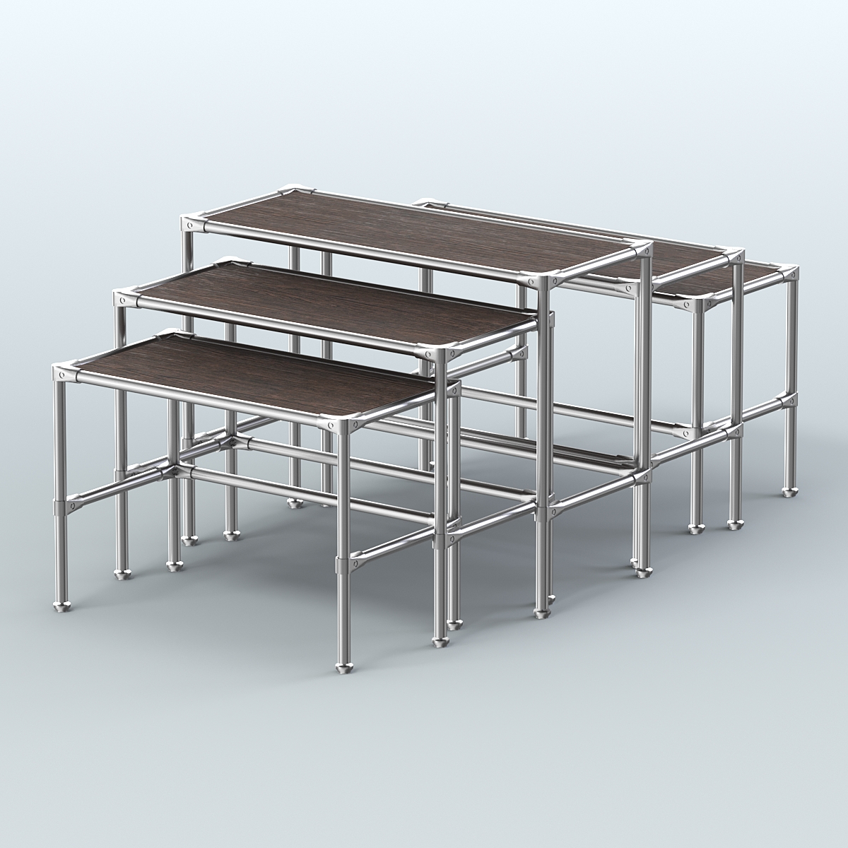 Комплект столов №2-4 с полками ДСП 16мм Дуб Венге