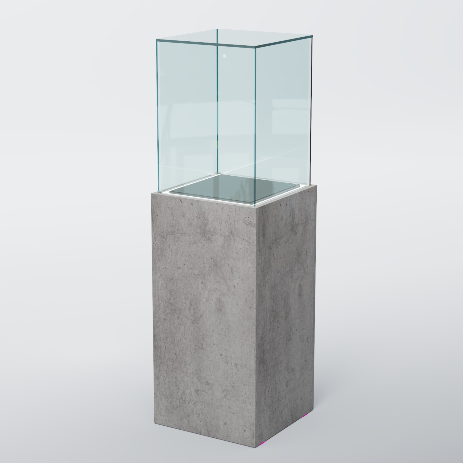 Витрина для музеев "Коллекция" №5А с подсветкой Бетон Чикаго светло-серый F186 ST9