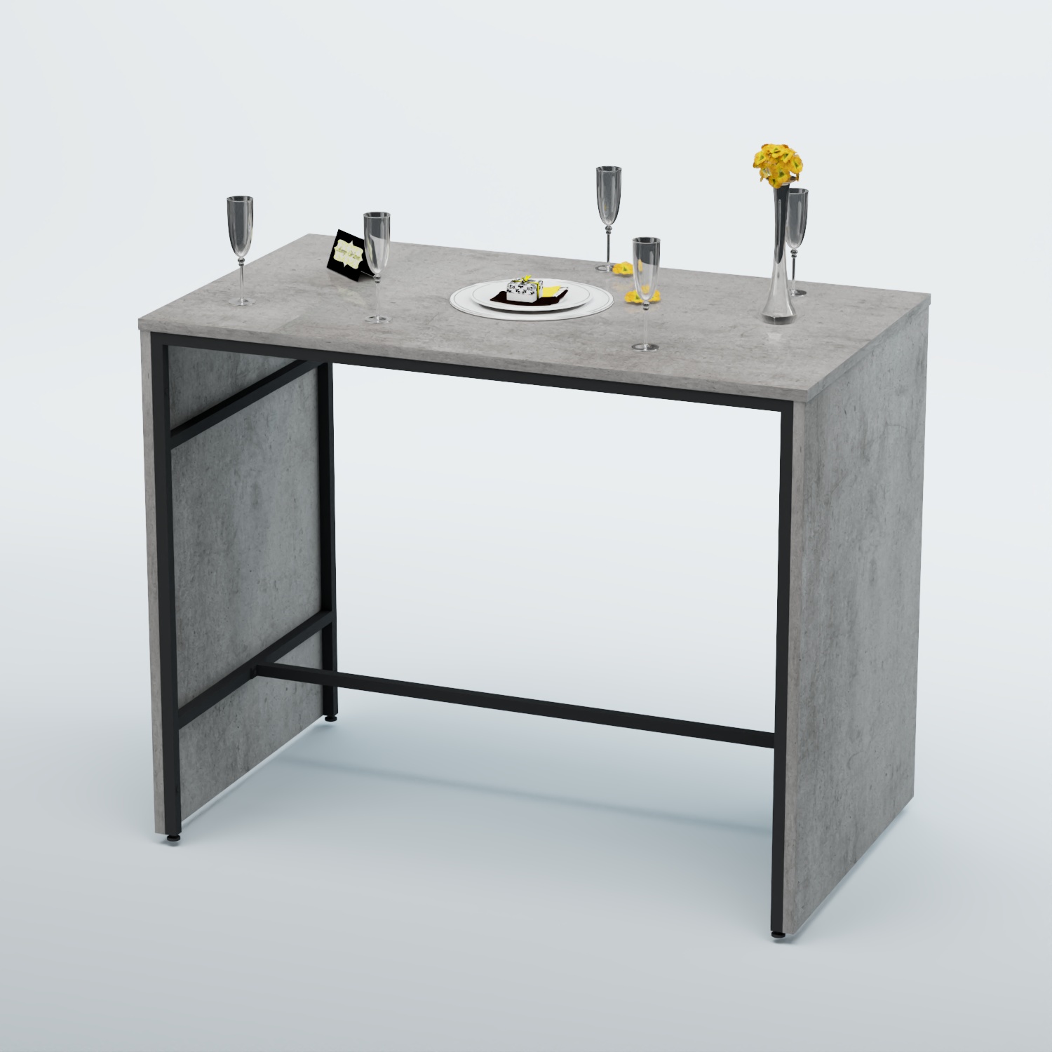 Барный стол "Кофе-брейк" №3 Бетон Чикаго светло-серый F186 ST9