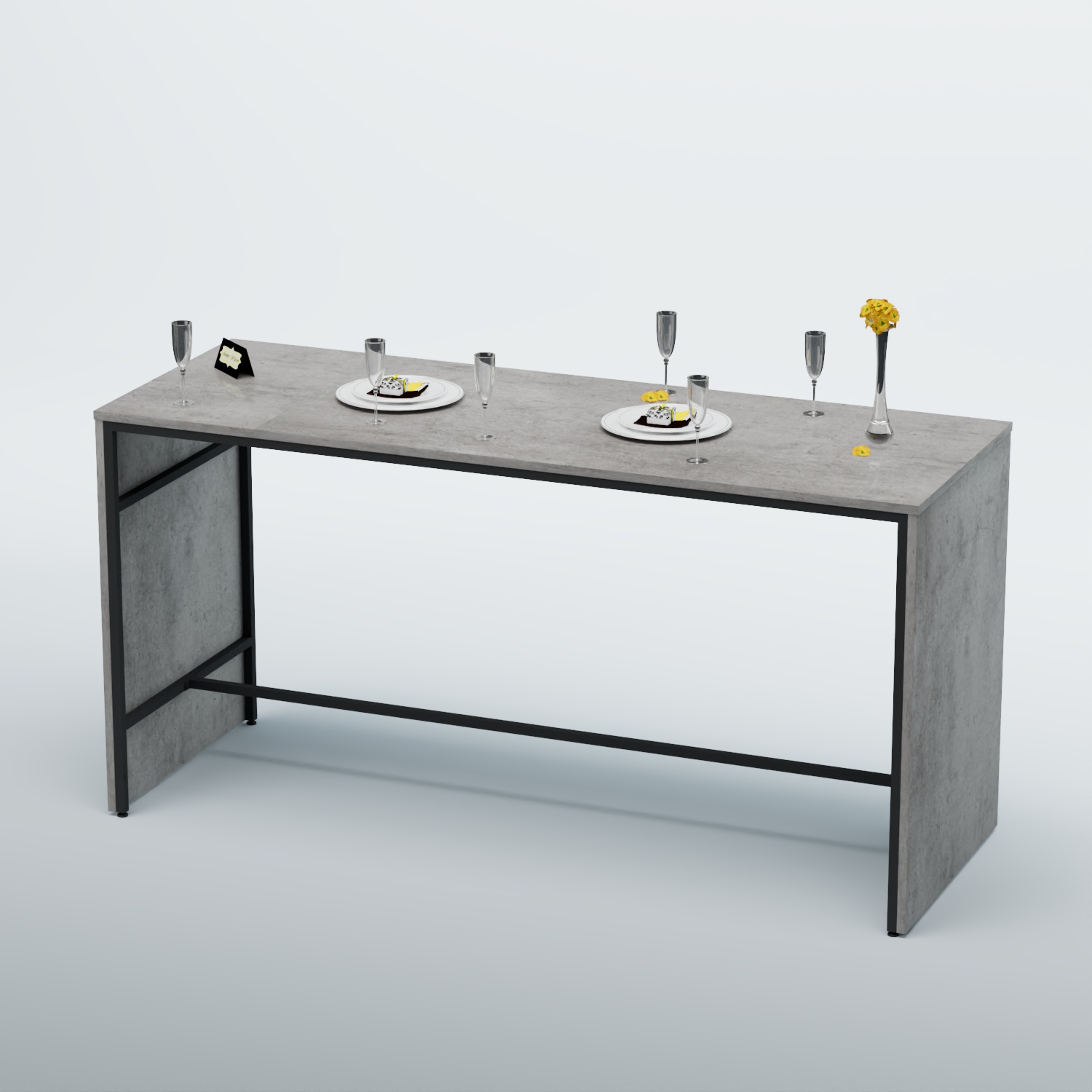 Барный стол "Кофе-брейк" №4 Бетон Чикаго светло-серый F186 ST9