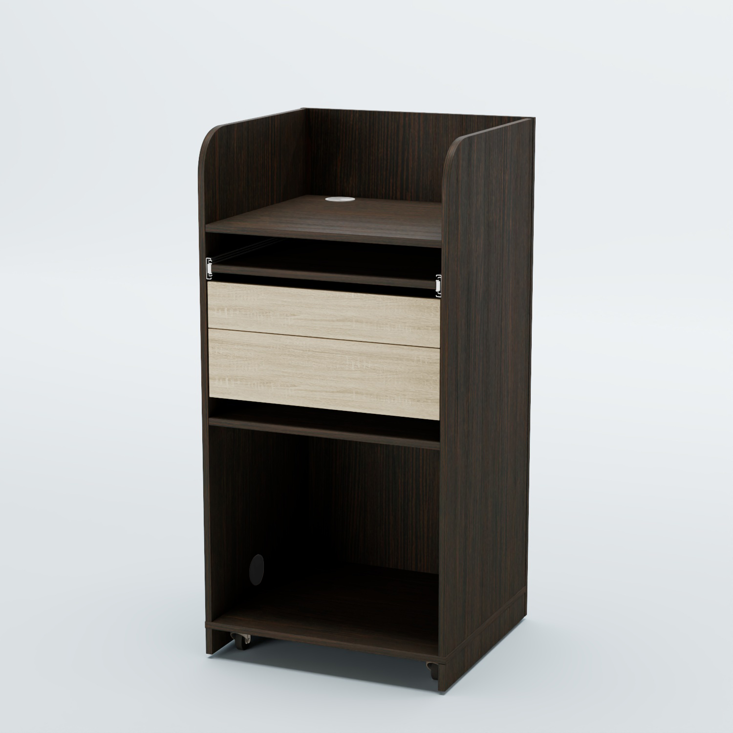 Стойка официанта "Бармен" №3 передвижная Дуб Венге + Дуб Сонома