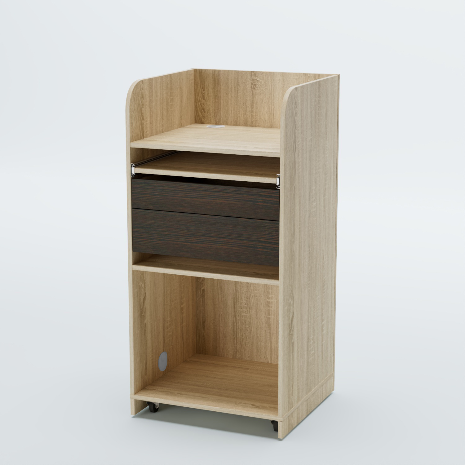 Стойка официанта "Бармен" №3 передвижная Дуб Сонома + Дуб Венге