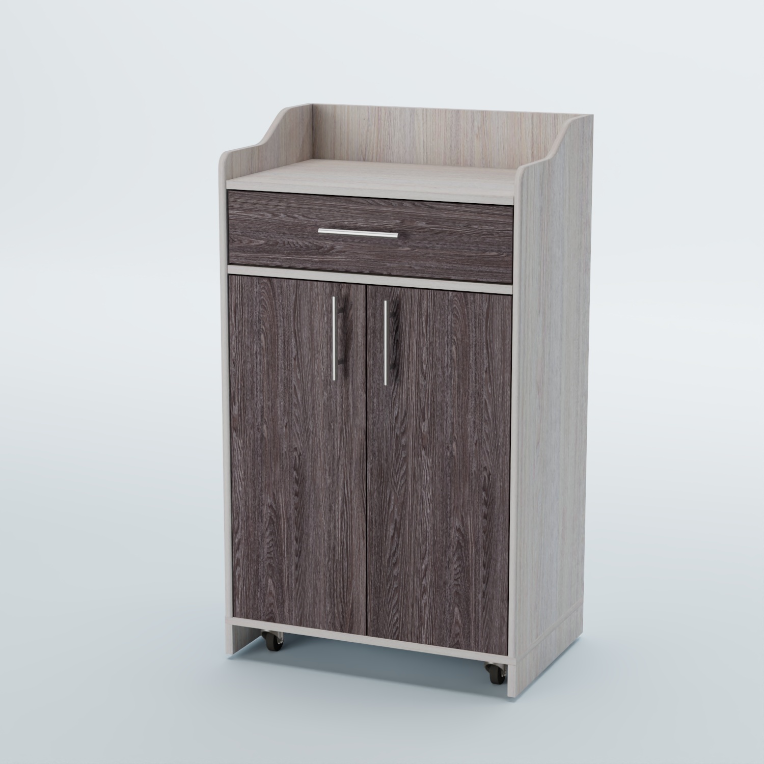 Стойка официанта "Бармен" №5-П передвижная Ясень Анкор светлый + Ясень Анкор темный