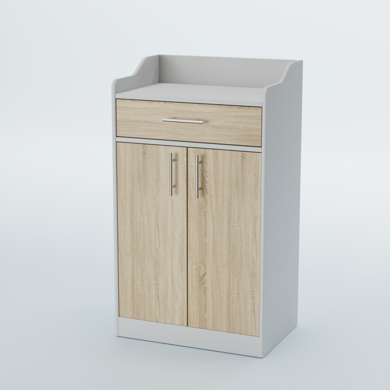 Стойка официанта "Бармен" №5 Белый + Дуб Сонома