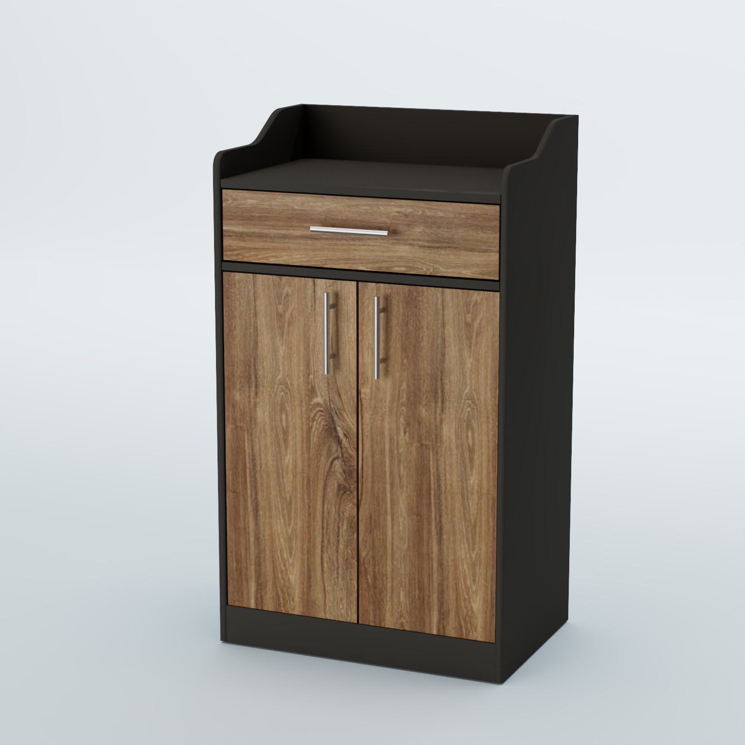 Стойка официанта "Бармен" №5 Черный + Дуб Канзас Коричневый