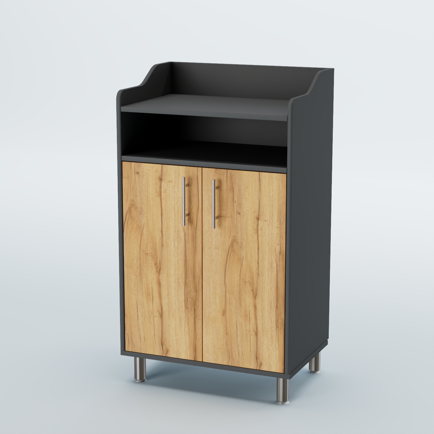 Стойка официанта "Бармен" №4-Н на ножках Темно-Серый  + Дуб Золотистый