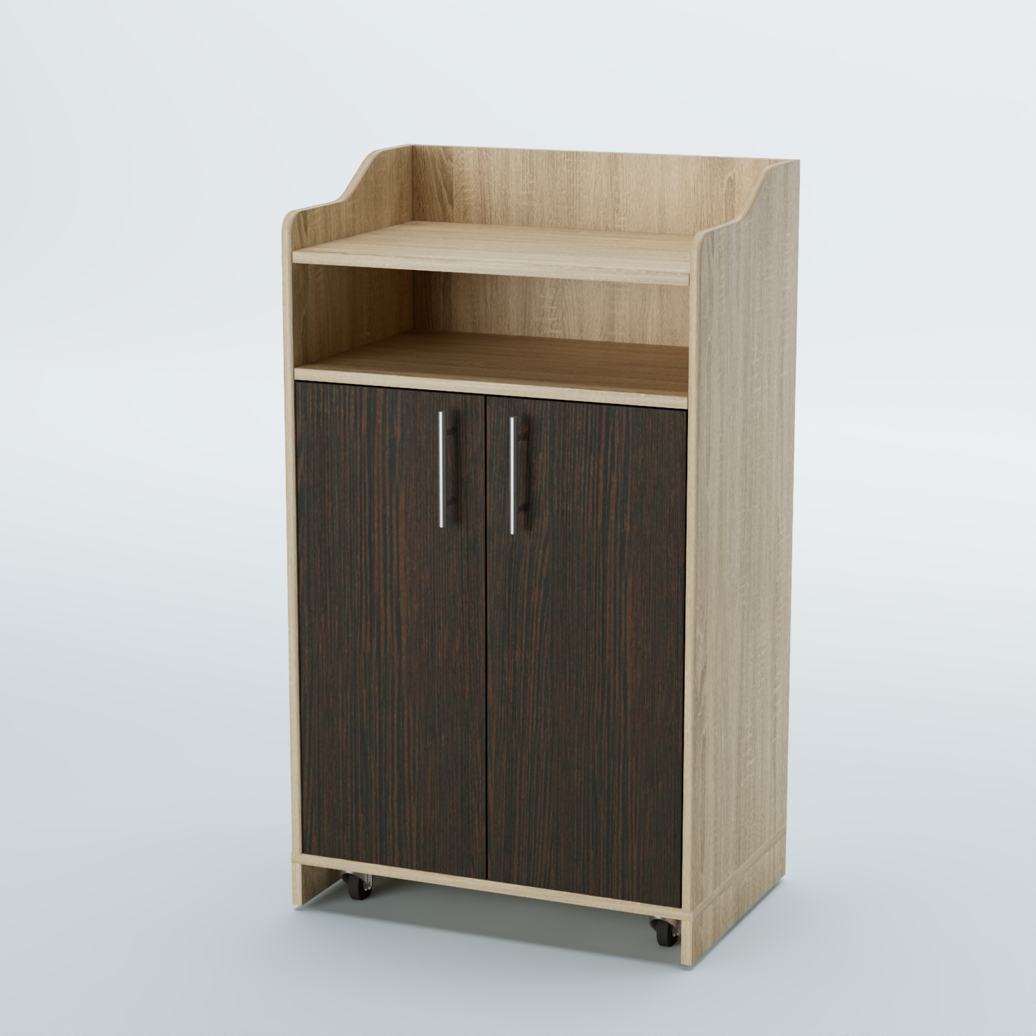 Стойка официанта "Бармен" №4-П передвижная Дуб Сонома + Дуб Венге