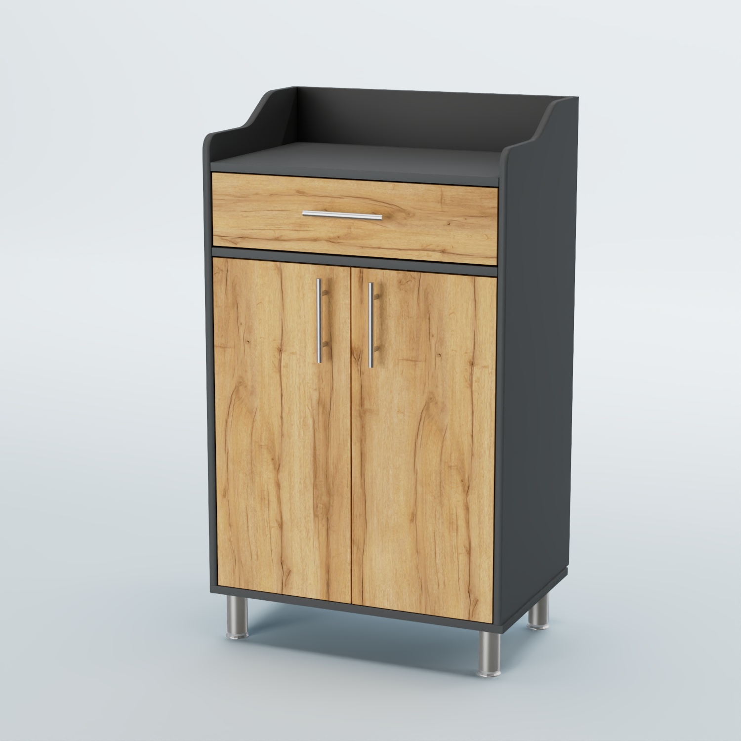 Стойка официанта "Бармен" №5-Н на ножках Темно-Серый  + Дуб Золотистый