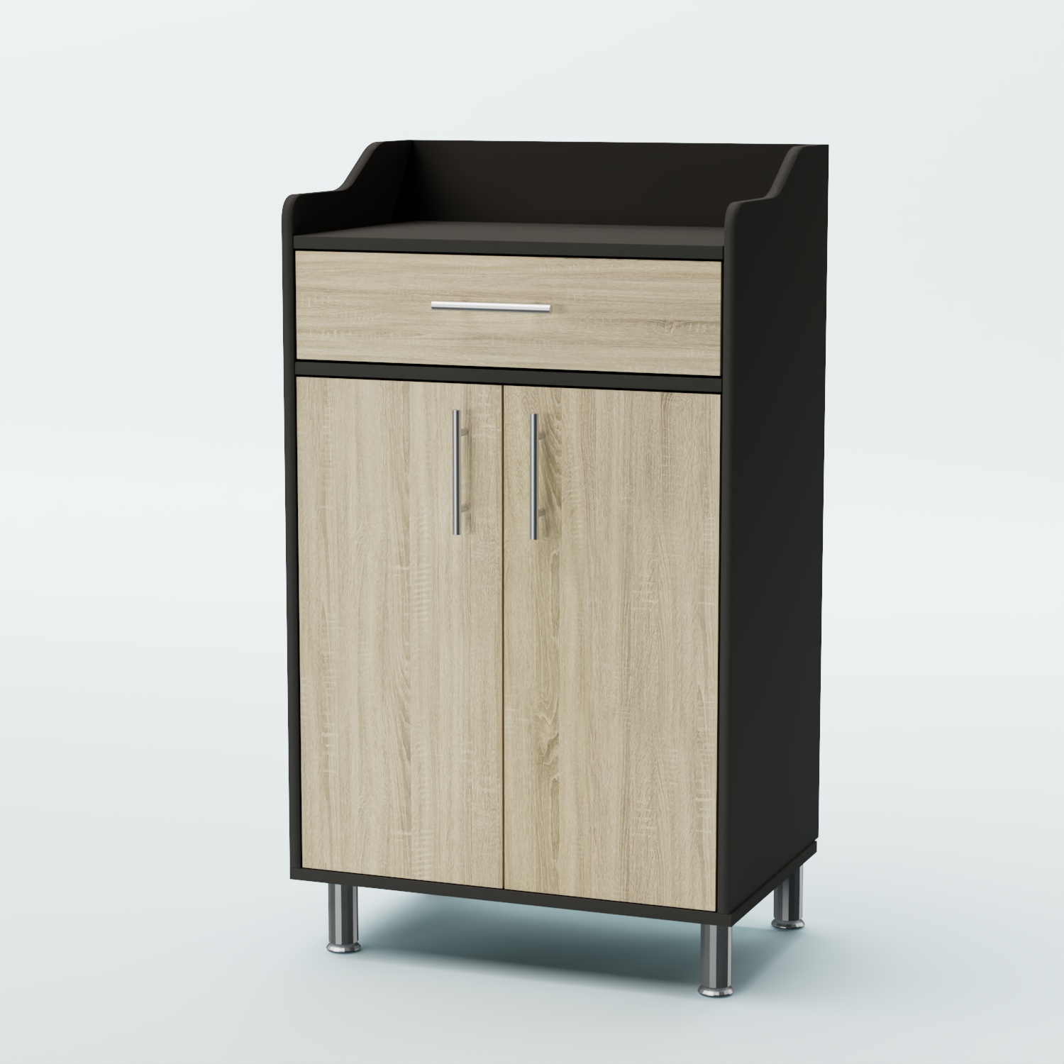 Стойка официанта "Бармен" №5-Н на ножках Черный + Дуб Сонома