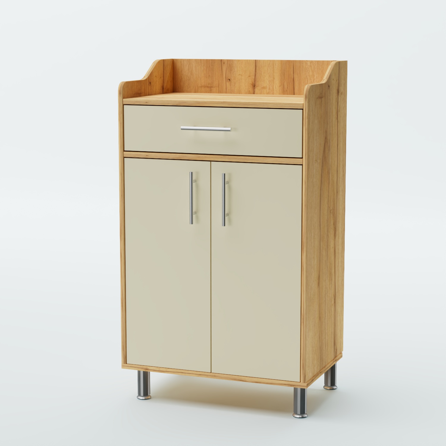 Стойка официанта "Бармен" №5-Н на ножках Дуб Золотистый и Крем Вайс