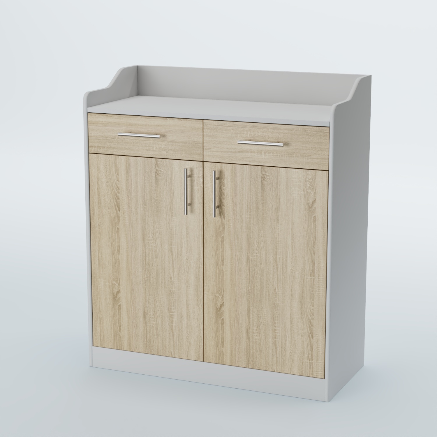 Стойка официанта "Бармен" №6 Белый + Дуб Сонома