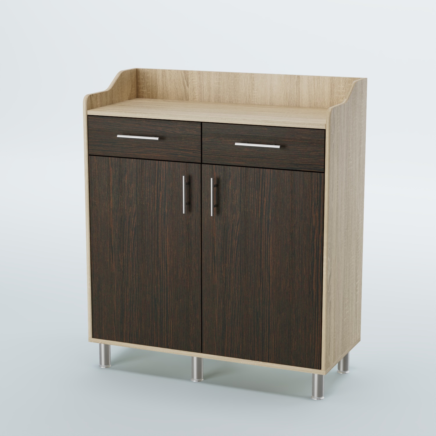 Стойка официанта "Бармен" №6-Н на ножках Дуб Сонома + Дуб Венге