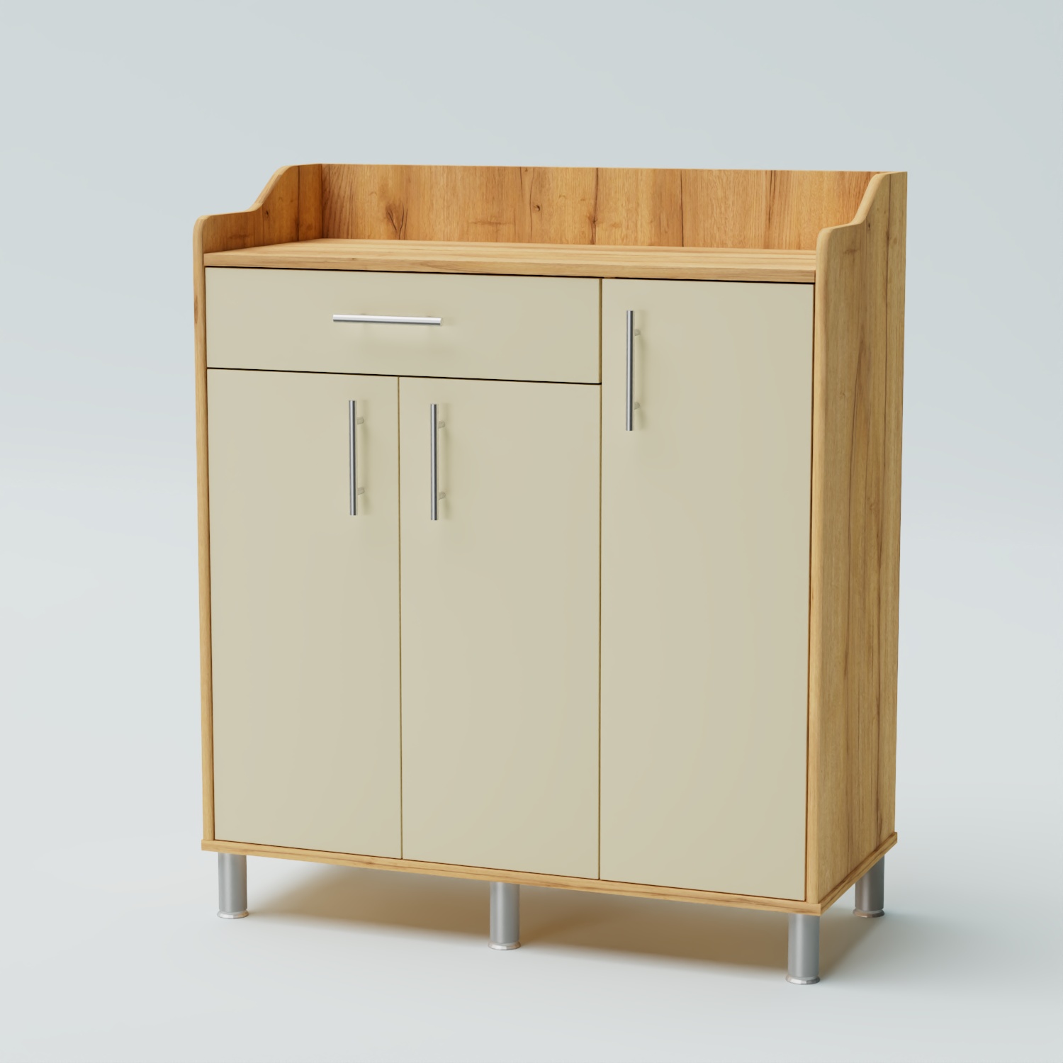 Стойка официанта "Бармен" №7-Н на ножках Дуб Золотистый и Крем Вайс