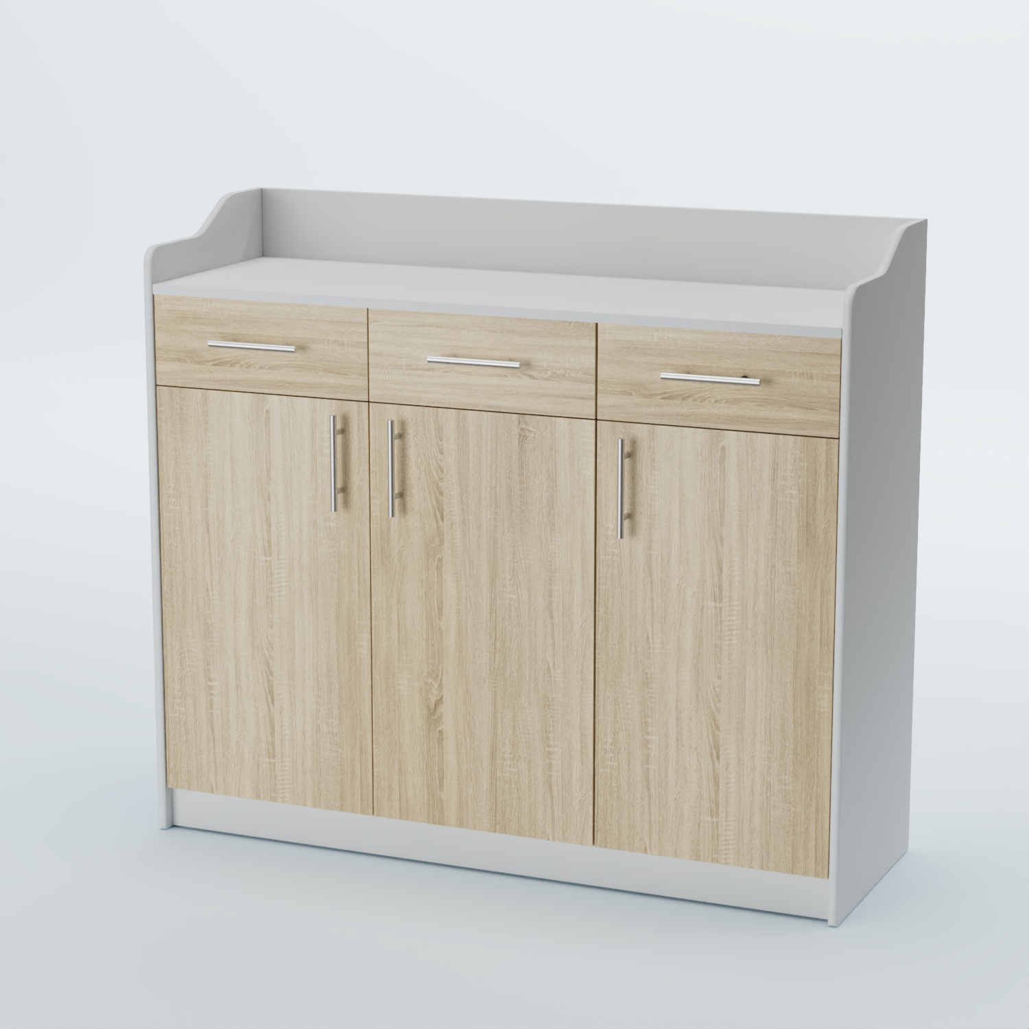 Стойка официанта "Бармен" №8 Белый + Дуб Сонома