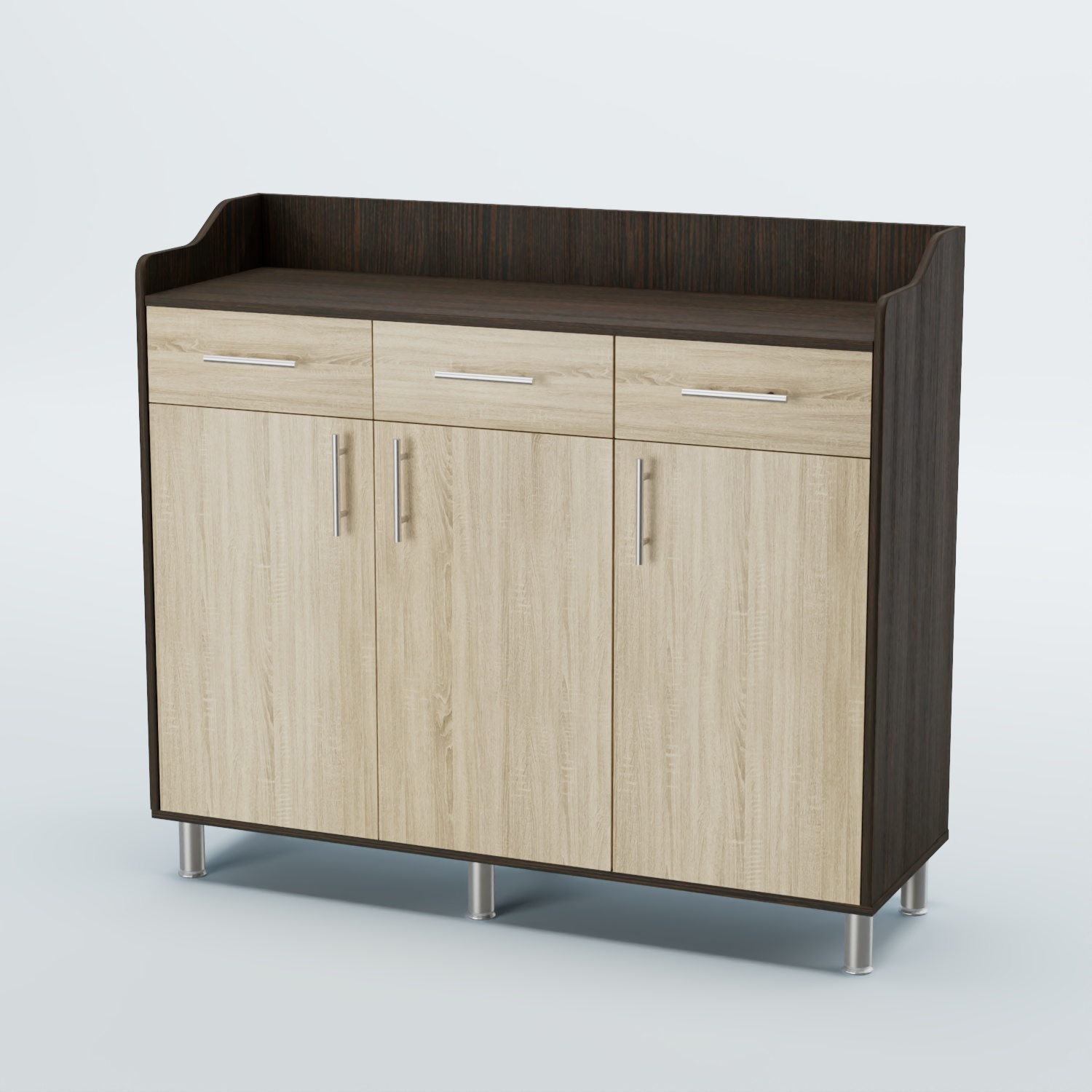 Стойка официанта "Бармен" №8-Н на ножках Дуб Венге + Дуб Сонома