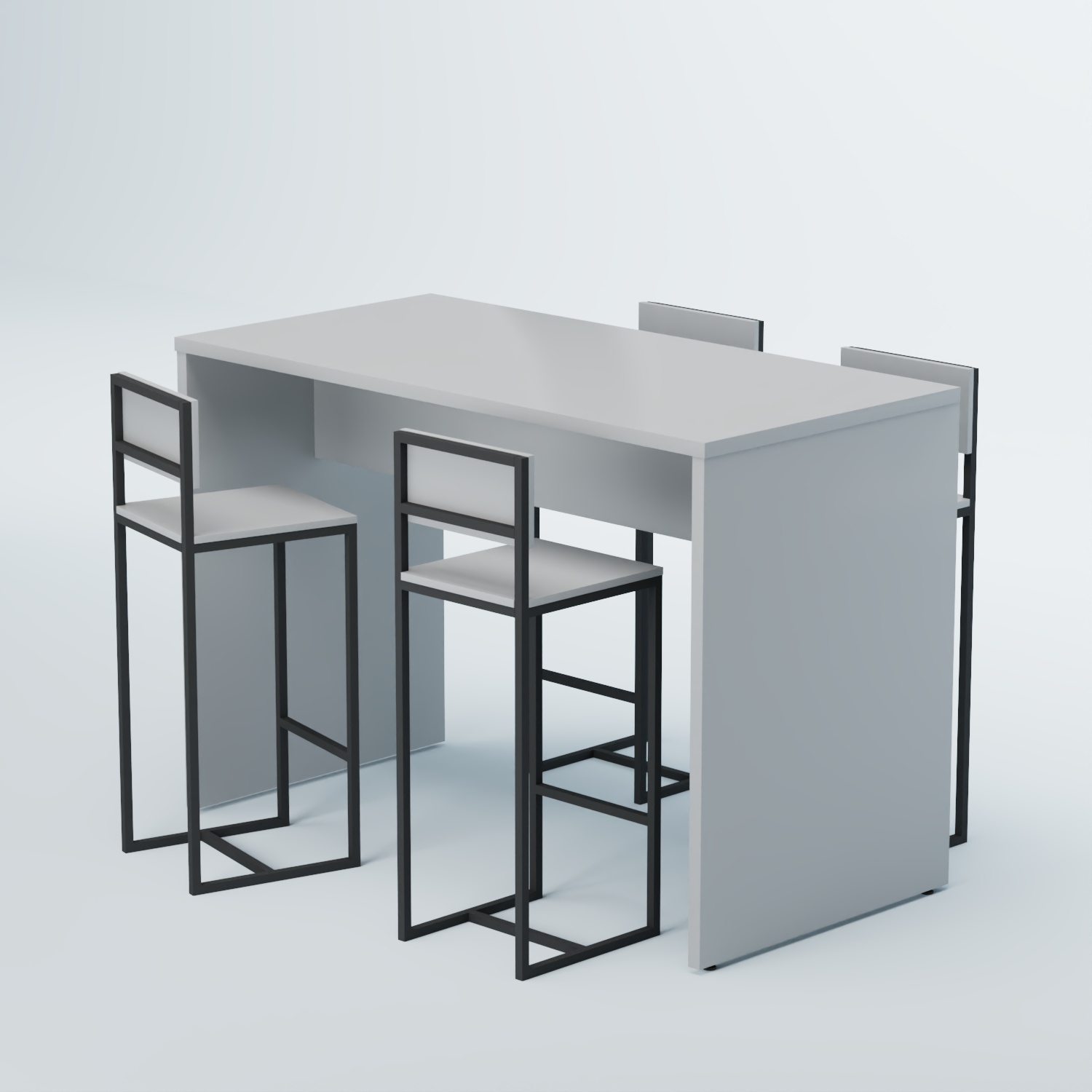 Комплект барный стол "Кофе-брейк" №1 и стулья Серый