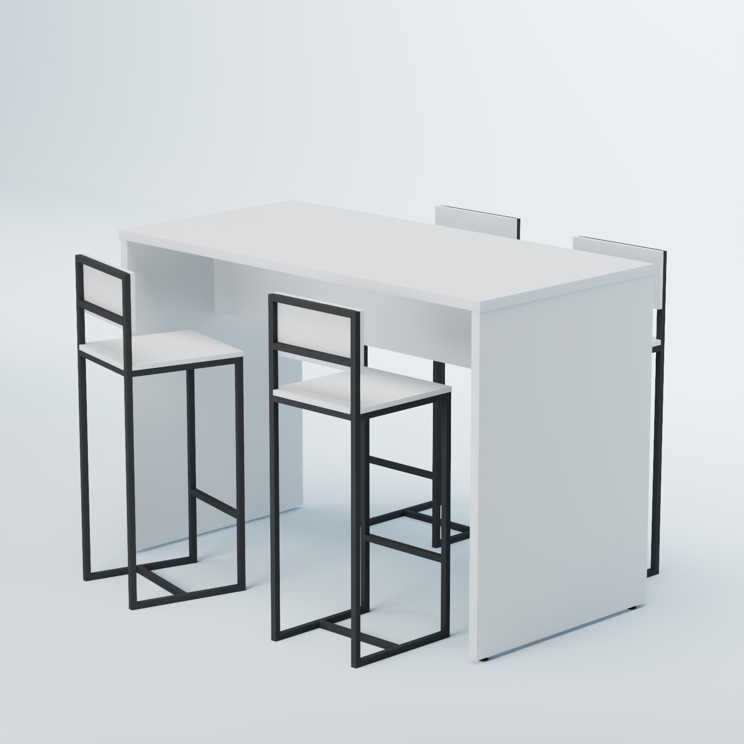 Комплект барный стол "Кофе-брейк" №1 и стулья Белый