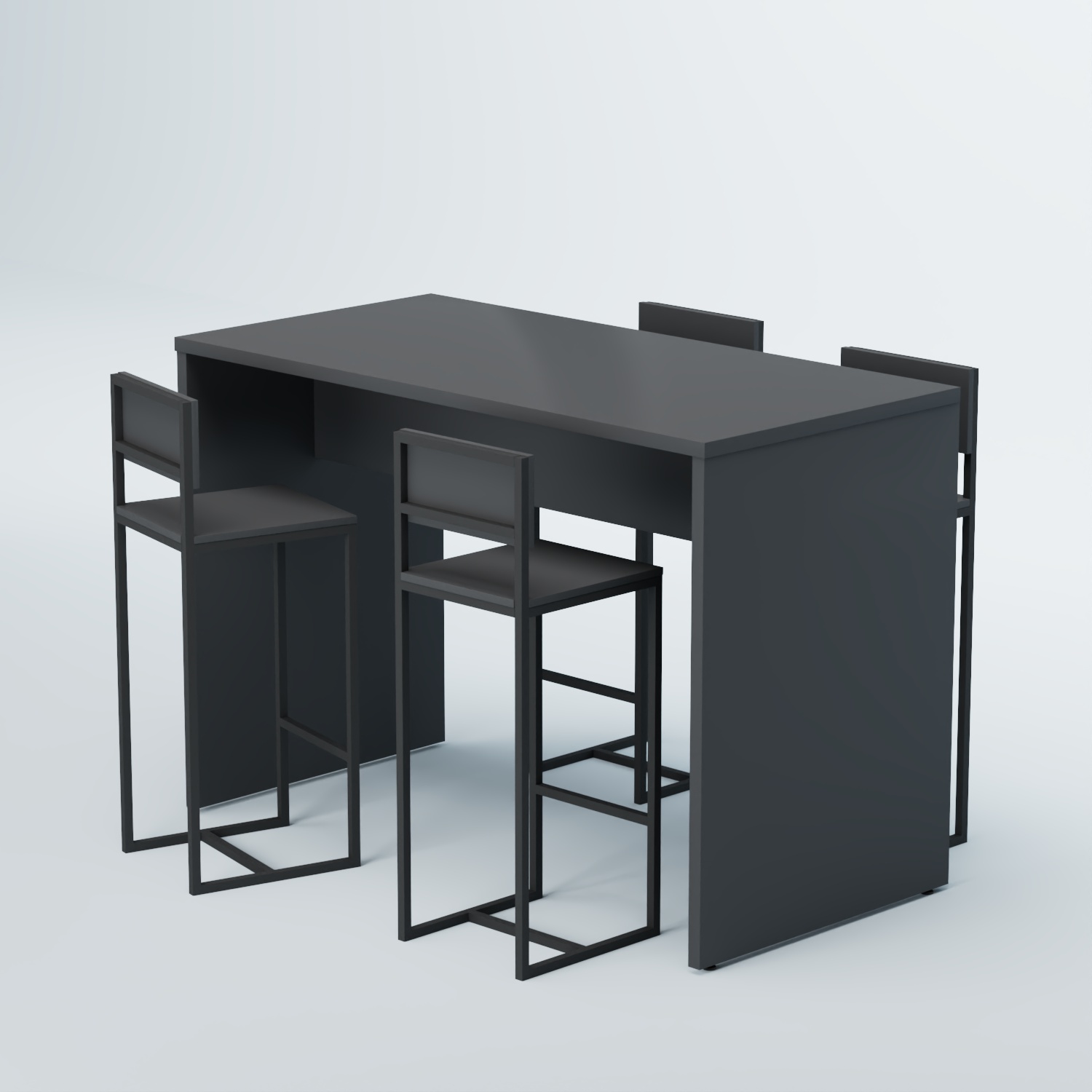 Комплект барный стол "Кофе-брейк" №1 и стулья Антрацит