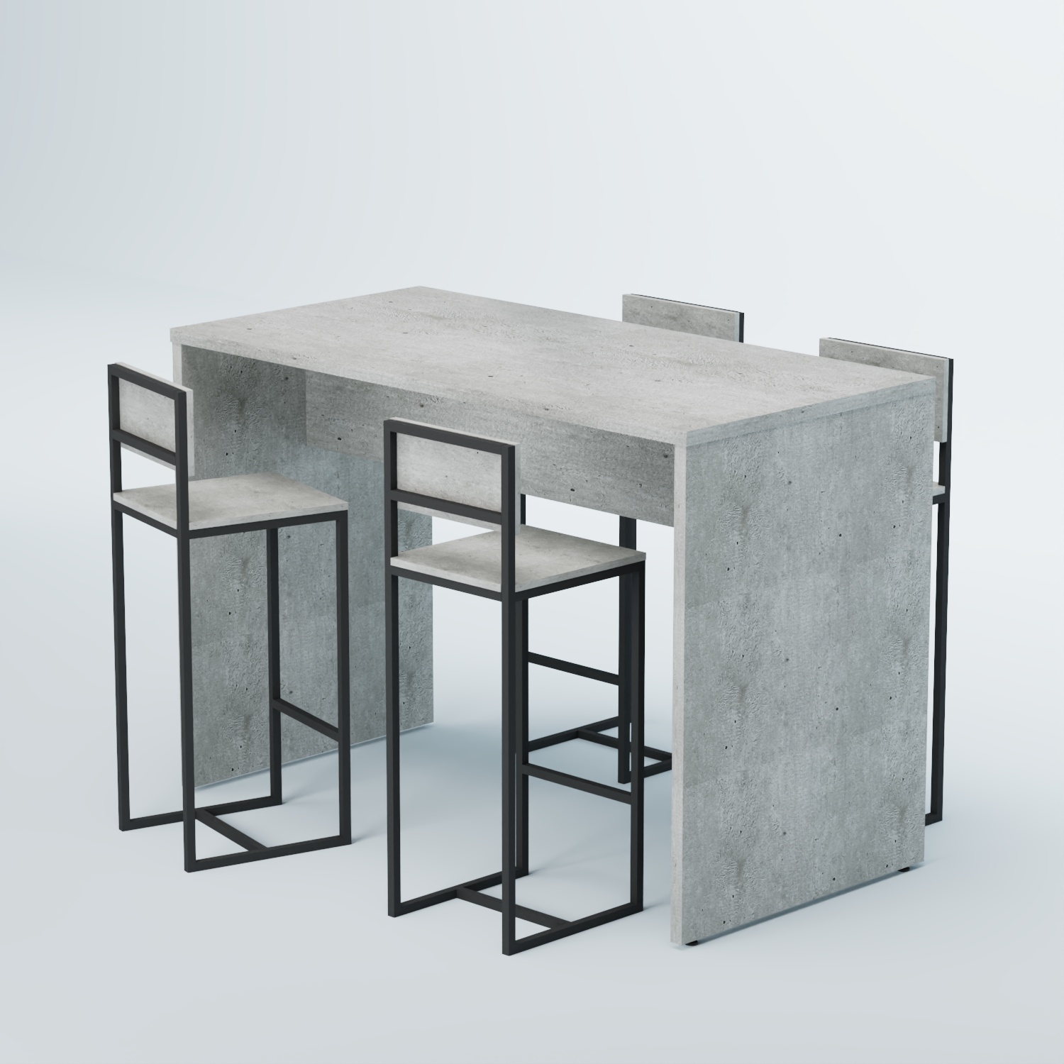 Комплект барный стол "Кофе-брейк" №1 и стулья Метрополитан Грей