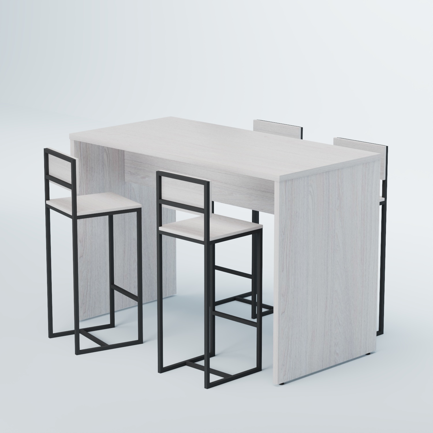 Комплект барный стол "Кофе-брейк" №1 и стулья Ясень Анкор светлый