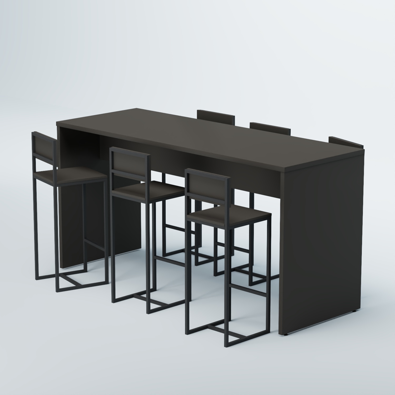 Комплект барный стол "Кофе-брейк" №2 и стулья Черный