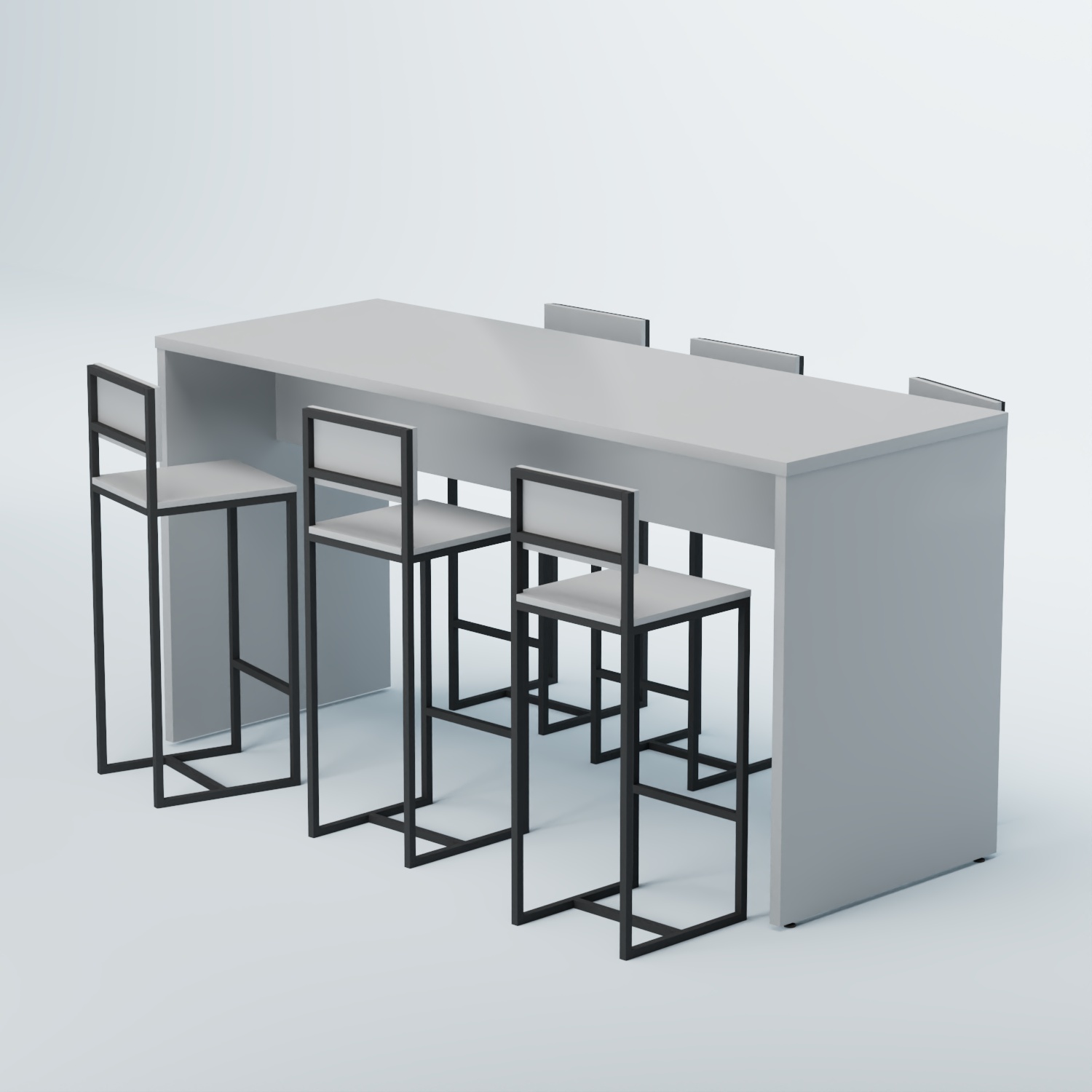 Комплект барный стол "Кофе-брейк" №2 и стулья Серый