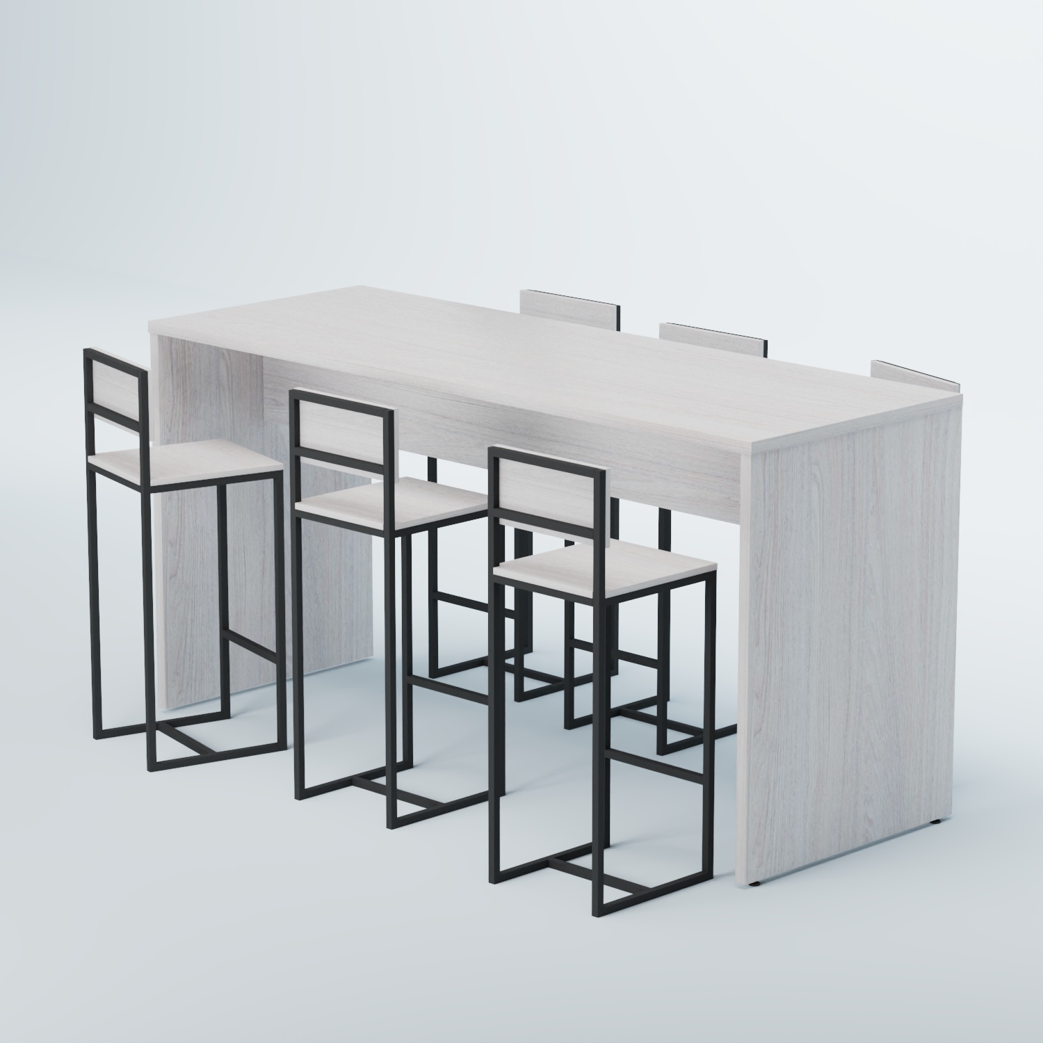 Комплект барный стол "Кофе-брейк" №2 и стулья Ясень Анкор светлый