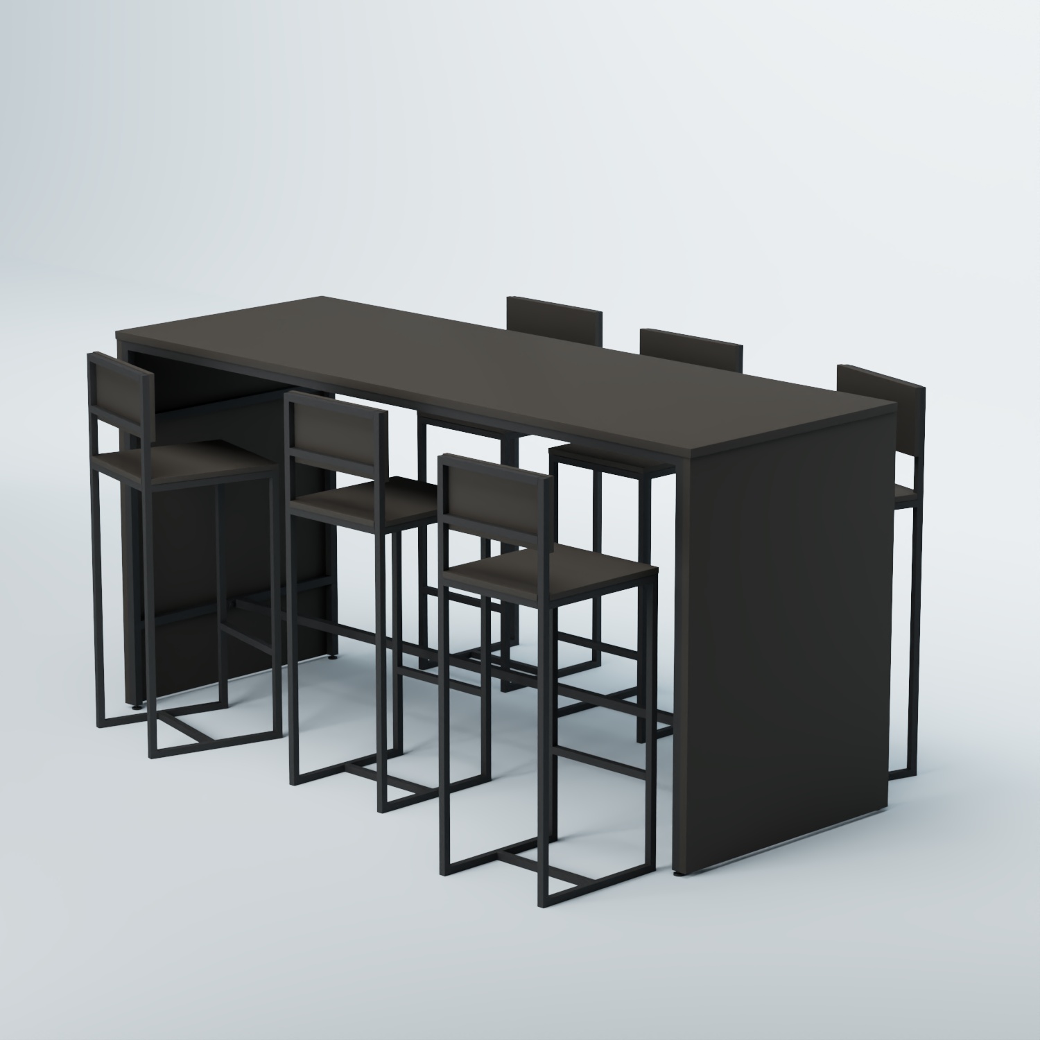 Комплект барный стол "Кофе-брейк" №4 и стулья Черный