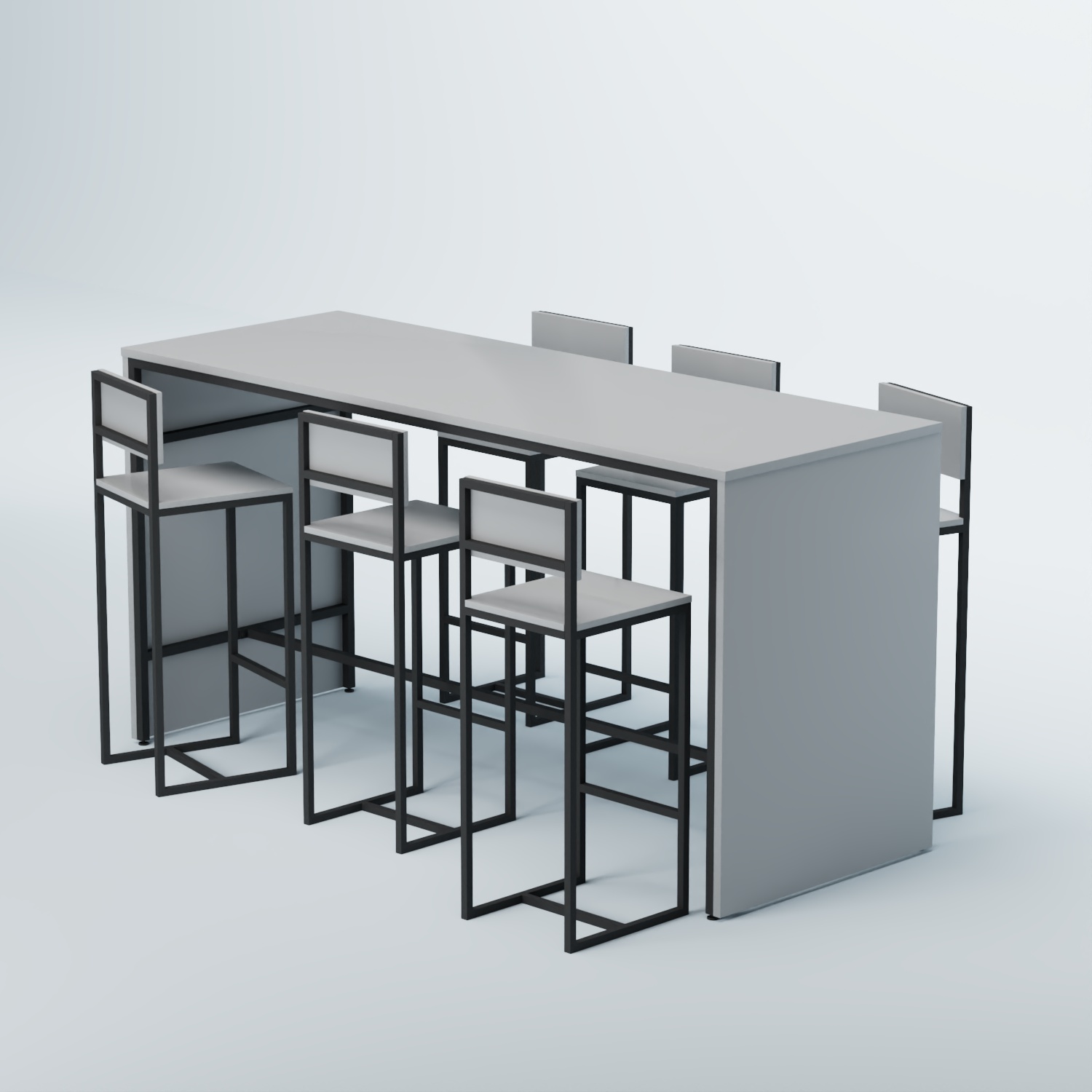 Комплект барный стол "Кофе-брейк" №4 и стулья Серый